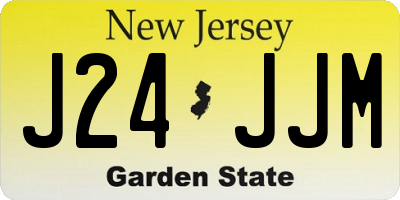 NJ license plate J24JJM