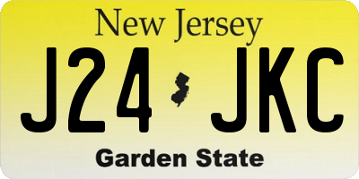 NJ license plate J24JKC