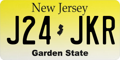 NJ license plate J24JKR