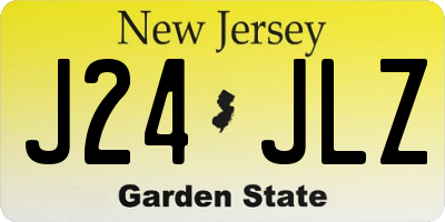 NJ license plate J24JLZ