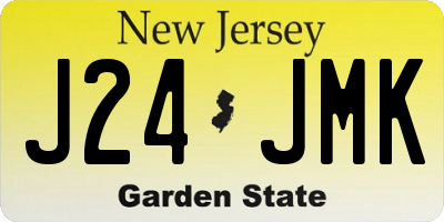 NJ license plate J24JMK
