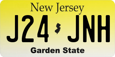 NJ license plate J24JNH