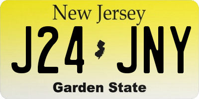 NJ license plate J24JNY