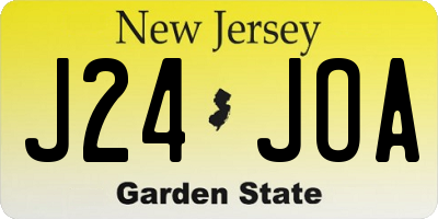 NJ license plate J24JOA