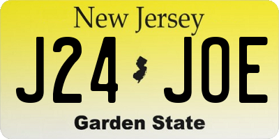 NJ license plate J24JOE