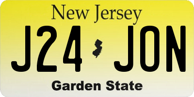 NJ license plate J24JON