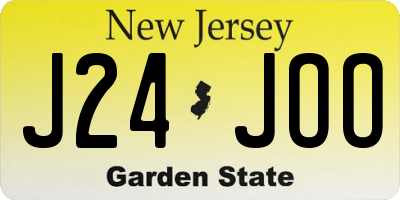 NJ license plate J24JOO