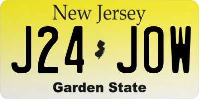 NJ license plate J24JOW