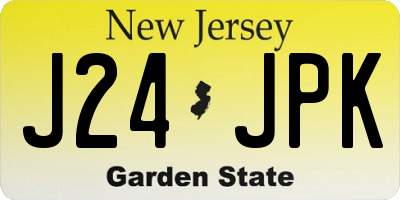 NJ license plate J24JPK