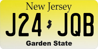 NJ license plate J24JQB