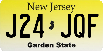NJ license plate J24JQF