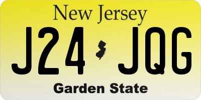 NJ license plate J24JQG
