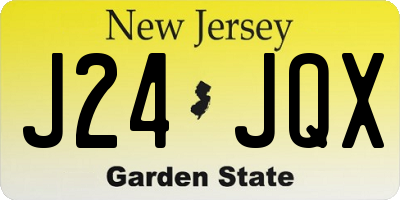 NJ license plate J24JQX