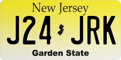 NJ license plate J24JRK