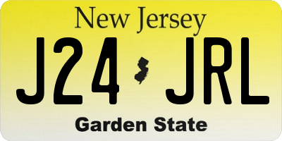 NJ license plate J24JRL
