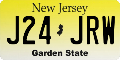 NJ license plate J24JRW