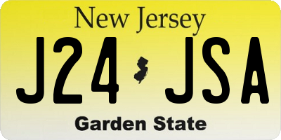 NJ license plate J24JSA