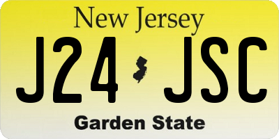NJ license plate J24JSC
