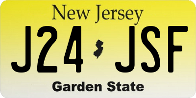 NJ license plate J24JSF