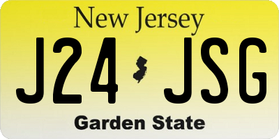 NJ license plate J24JSG