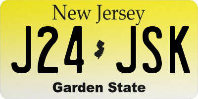 NJ license plate J24JSK