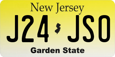 NJ license plate J24JSO