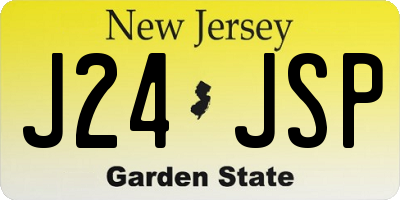 NJ license plate J24JSP