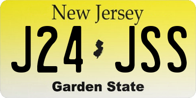 NJ license plate J24JSS