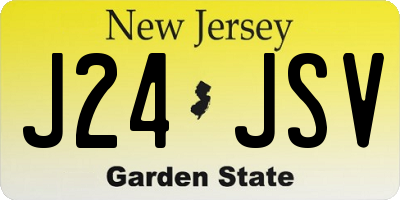 NJ license plate J24JSV