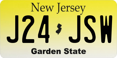 NJ license plate J24JSW