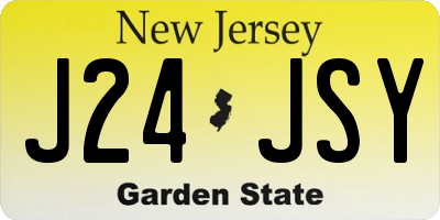 NJ license plate J24JSY