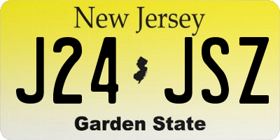 NJ license plate J24JSZ