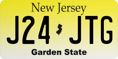 NJ license plate J24JTG