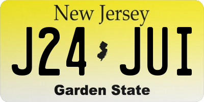 NJ license plate J24JUI