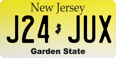 NJ license plate J24JUX