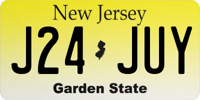NJ license plate J24JUY