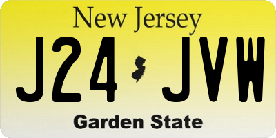 NJ license plate J24JVW
