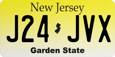 NJ license plate J24JVX