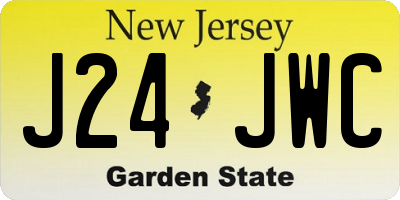 NJ license plate J24JWC