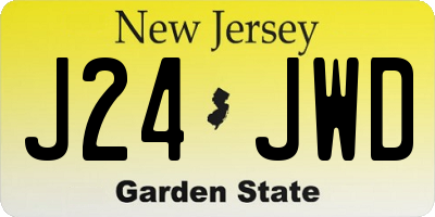 NJ license plate J24JWD