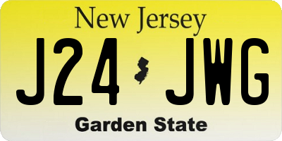NJ license plate J24JWG