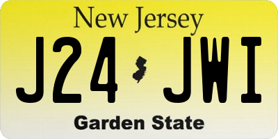 NJ license plate J24JWI