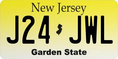 NJ license plate J24JWL