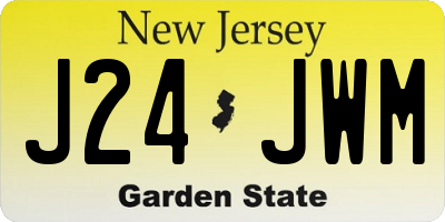NJ license plate J24JWM