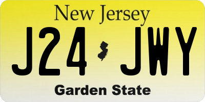 NJ license plate J24JWY