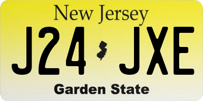NJ license plate J24JXE
