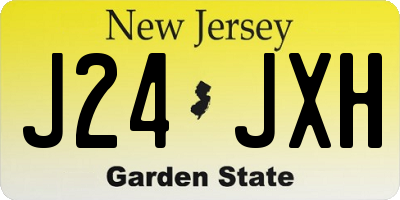 NJ license plate J24JXH