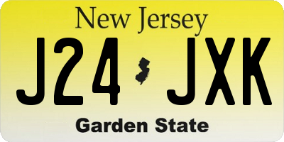 NJ license plate J24JXK