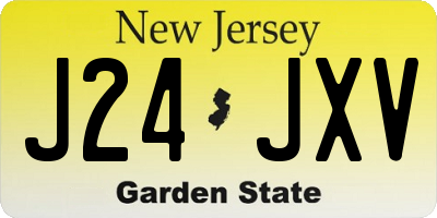 NJ license plate J24JXV