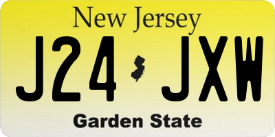 NJ license plate J24JXW